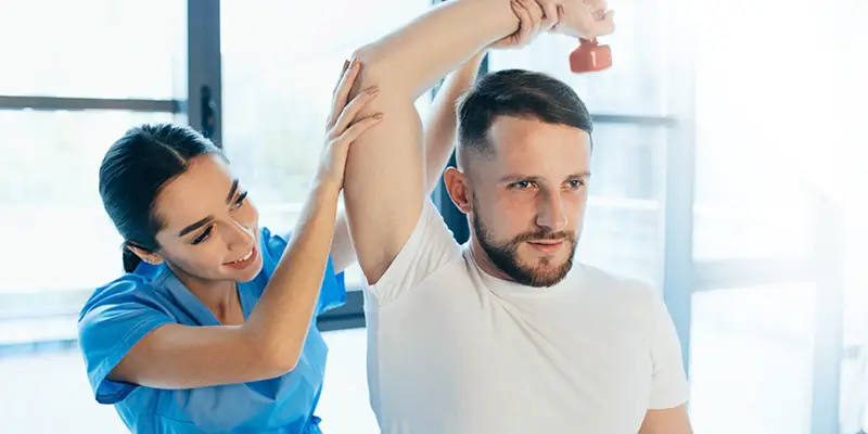 image of a man being treated