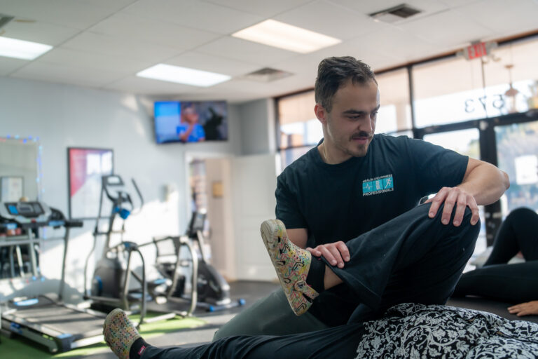 image of a physical therapist working with a patient in woodbridge nj